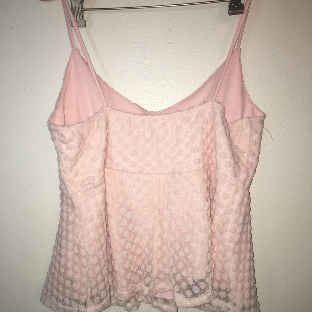 Charlotte Russe baby pink dot detail peplum - Picture 4 of 4